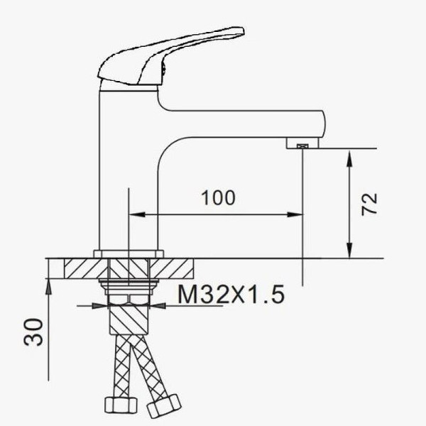 Смеситель для раковины Dlin хром (D110460)