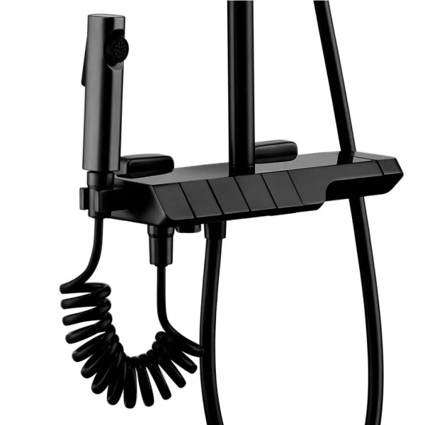 Душевая система термостатическая на четыре режима Rea Rob Black mat (REA-P6627)