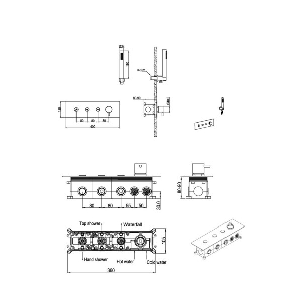 Смеситель для душа fusion с ручным душем copper brushed CB брашированная медь (130-SYS-CB)