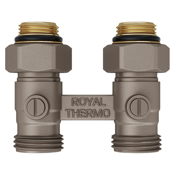 Фитинг двойной со встроенным шаровым краном Royal Thermo прямой 1/2"х3/4"EK (RTE 07.00001А) Фитинг двойной со встроенным шаровым краном Royal Thermo прямой 1/2"х3/4"EK (RTE 07.00001А)