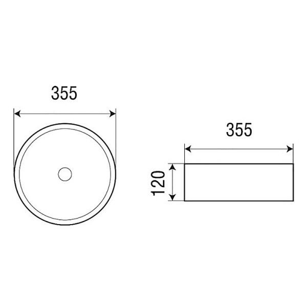 Раковина накладная Azario 35,5x35,5x12 белая глянцевая (AZ-3134-BE)