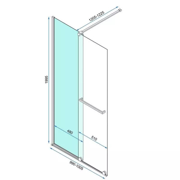 Душевое ограждение Rea Cortis 100x199,5 стекло прозрачное, профиль хром, прозрачная (REA-K7210) Душевое ограждение Rea Cortis 100x199,5 стекло прозрачное, профиль хром, прозрачная (REA-K7210)