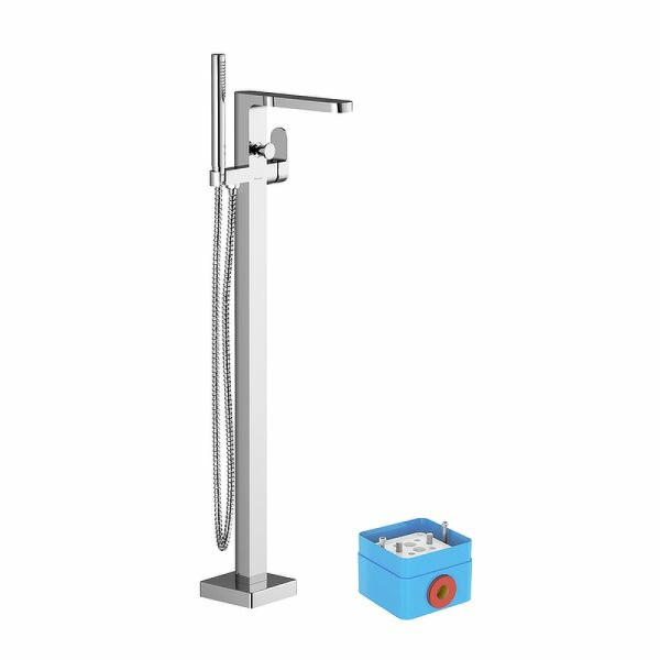 Смеситель напольный Ravak Chrome с душевой лейкой хром (X070101)