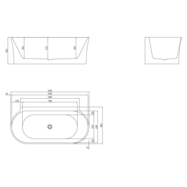 Ванна акриловая BelBagno 150x80 белая (BB409-150-80)