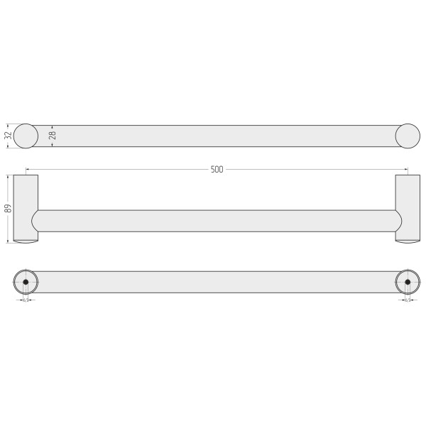 Поручень Сунержа прямой d 28 мм 500 матовое золото (032-3012-0500)