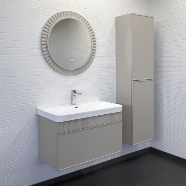 Тумба подвесная Comforty Турин 810x510x465 дуб белый матовый с раковиной (00-00009124)