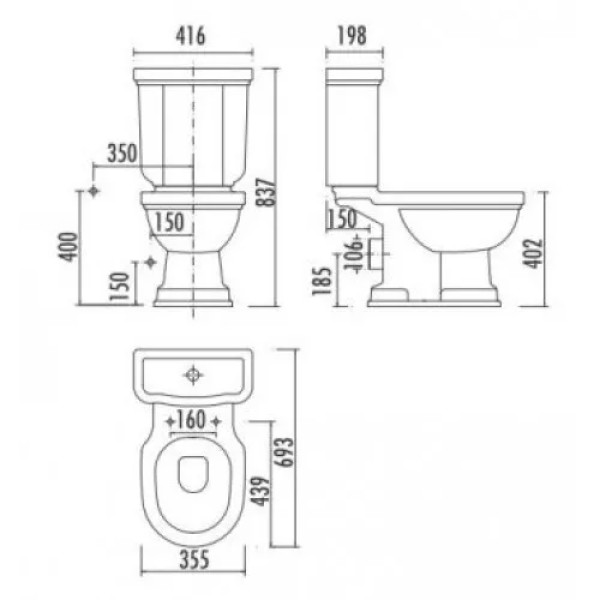 Бачок для унитаза Creavit Klasik белый (KL410-00CB00E-WA00)