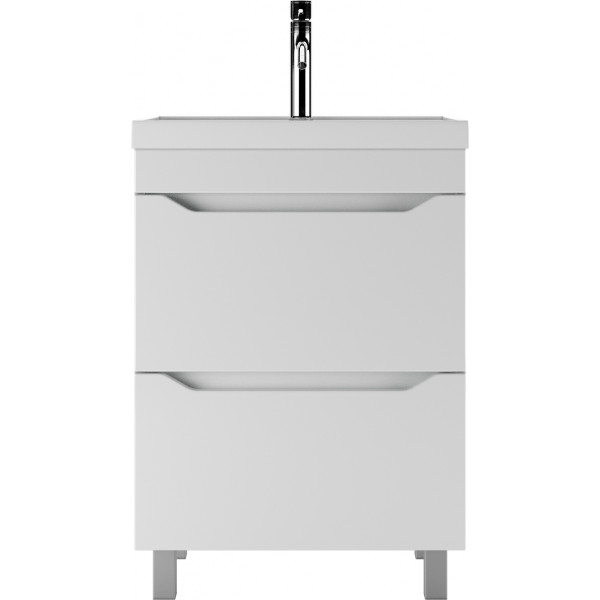 Тумба напольная Bazis 60 Ева с двумя ящиками В2 Айсберг Домино (DA5911T)