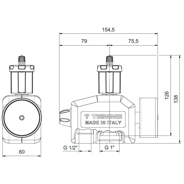 Группа безопасности Tiemme 1" 3 бар (до 50кВт) (3190009)