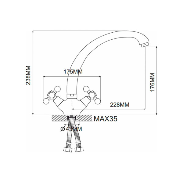 Смеситель для кухни Maxonor (MN4219-4)