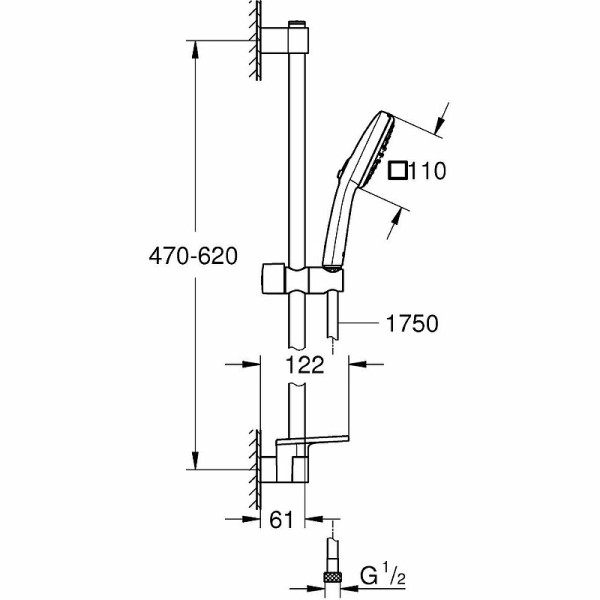 Душевой гарнитур Grohe Tempesta (хром)