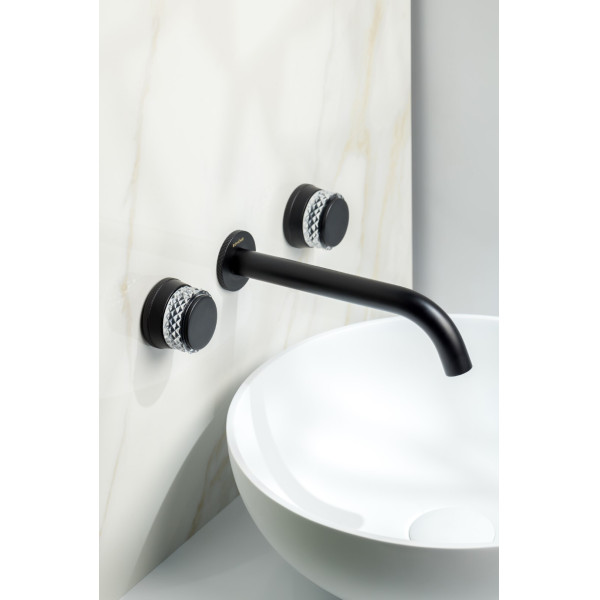 Смеситель для раковины на 3 отв.Boheme AURA B (черный) (152-2-B-A) Смеситель для раковины на 3 отв.Boheme AURA B (черный) (152-2-B-A)