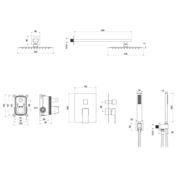 Система душевая Aquatek Либра хром (AQ1672CR)
