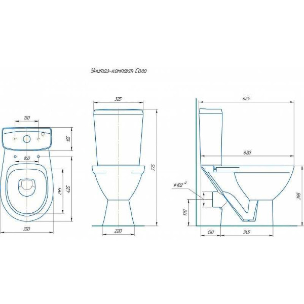 Унитаз-компакт Rosa Соло Люкс с сиденьем микролифт (4640021062142) Унитаз-компакт Rosa Соло Люкс с сиденьем микролифт (4640021062142)