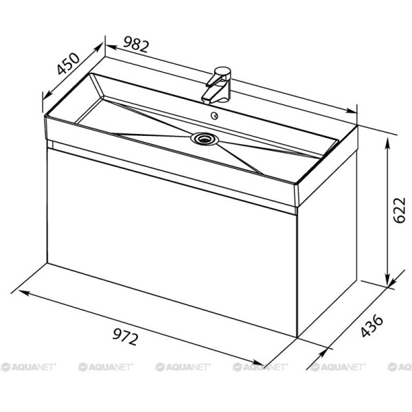 Тумба подвесная Aquanet Йорк 100 белый (00202091)