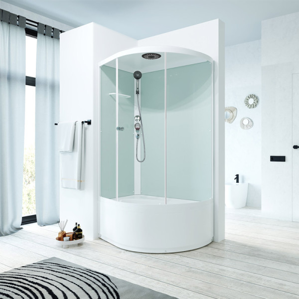 Кабина душевая Melodia Classica 120х80 высокий поддон Left, стекло матовое, профиль белый (MB01014) Кабина душевая Melodia Classica 120х80 высокий поддон Left, стекло матовое, профиль белый (MB01014)