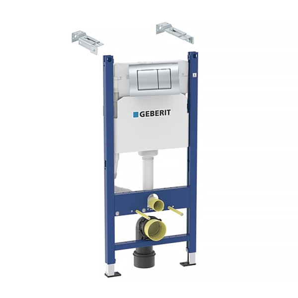 Инсталляция для подвесного Geberit Duofix со смывным бачком Delta, смывная клавиша Delta30, хром глянец (458.163.21.1)