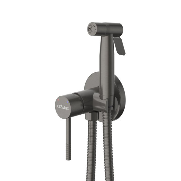 Смеситель с гигиеническим душем Cezares Relax оружейная сталь матовый (RELAX-DIF-GM) Смеситель с гигиеническим душем Cezares Relax оружейная сталь матовый (RELAX-DIF-GM)