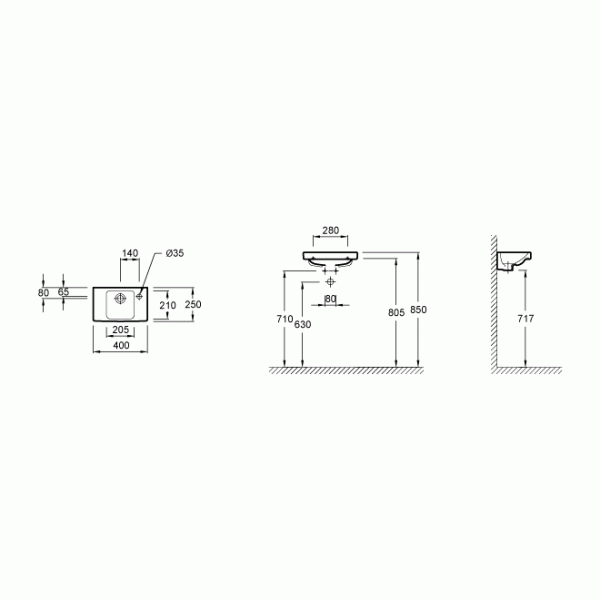 Раковина подвесная Jacob Delafon Odeon UP 250х400х100 R (E4799G-00) Раковина подвесная Jacob Delafon Odeon UP 250х400х100 R (E4799G-00)