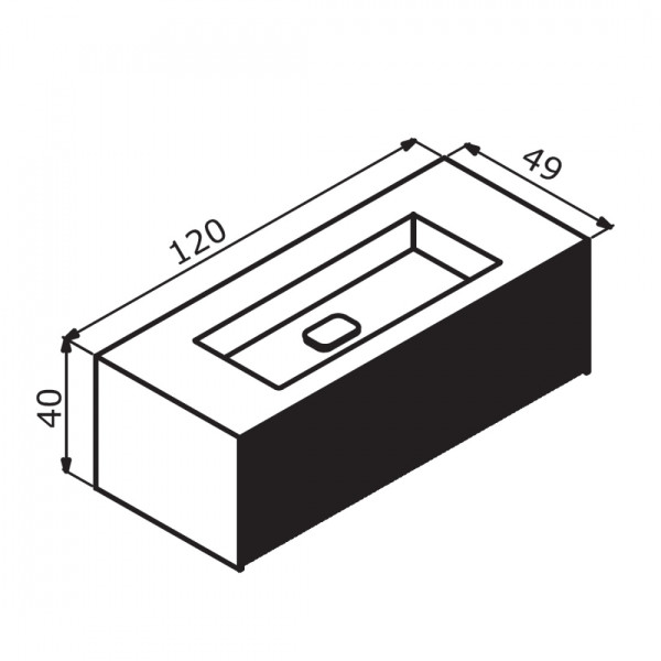 Тумба подвесная Orka Cube 1200x490x400 с раковиной антрацит матовый (3000381)