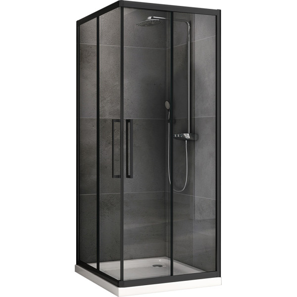 Душевой уголок ABBER Schwarzer Diamant 90*90 стекло прозрачное, профиль черный (AG02090BH-S90B) Душевой уголок ABBER Schwarzer Diamant 90*90 стекло прозрачное, профиль черный (AG02090BH-S90B)
