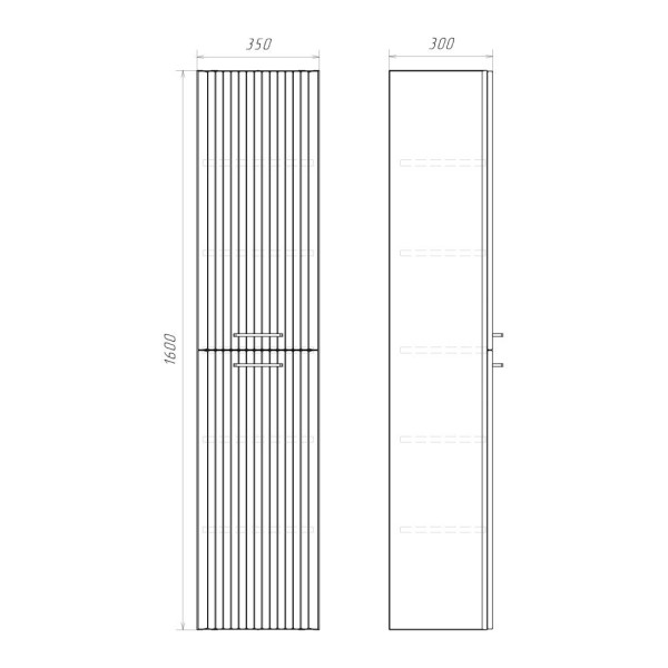Пенал подвесной Comforty Ангара 350x1600x300 дуб латте матовый (00-00019358)