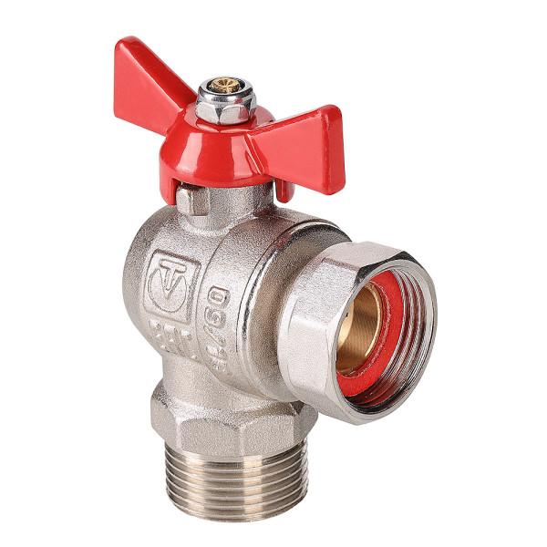 Кран угловой 3/4"х3/4" ВН шаровый с накидной гайкой (короткий) Valtec (красная бабочка) VT.267.NS.0505