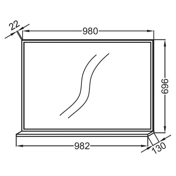 Зеркало Jacob Delafon Vivienne 982x22x698 белый глянец (EB1598-N18)