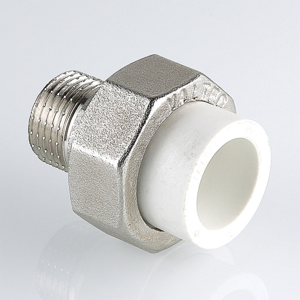 Сгон PP-R 25*3/4"Н VALTEC (латунь, белый) VTp.761.0.02505