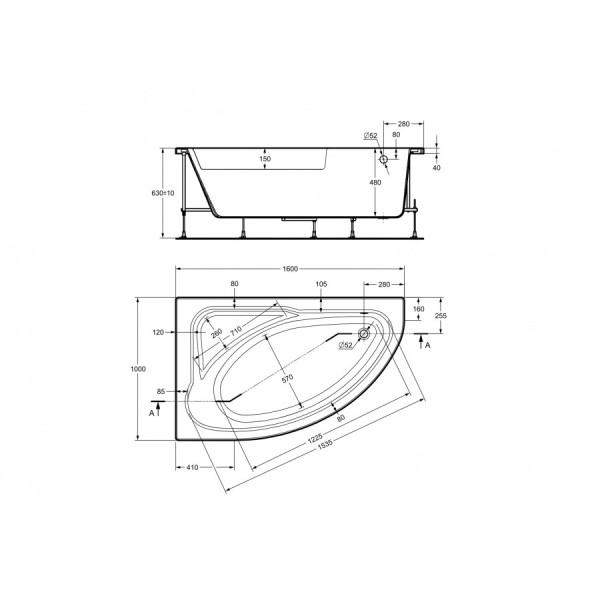 Ванна акриловая Roca Welna 100x160x50 белая (7.2486.4.200.0) Ванна акриловая Roca Welna 100x160x50 белая (7.2486.4.200.0)