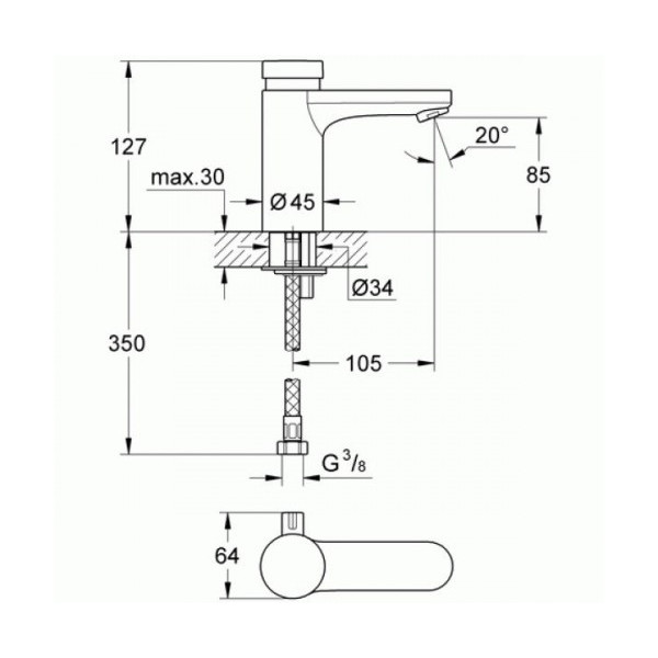 Смеситель для раковины Grohe Eurosmart Cosmopolitan S (36317000)