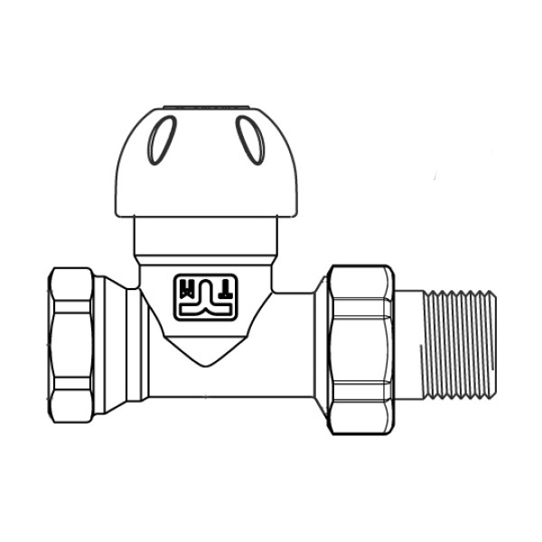 Клапан термостатический прямой 1/2" (с предварительной настройкой) Tiemme (3310002 / 331G)