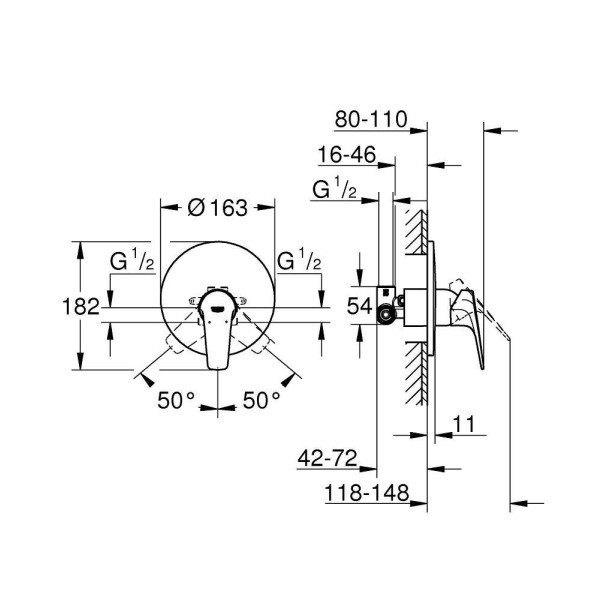 Смеситель для душа Grohe BauFlow (29112000) Смеситель для душа Grohe BauFlow (29112000)
