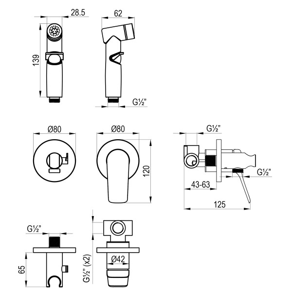 Смеситель с гигиеническим душем Lemark Ortus встраиваемый хром (LM11319C) Смеситель с гигиеническим душем Lemark Ortus встраиваемый хром (LM11319C)