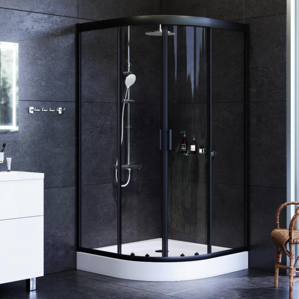 Душевой уголок AM.PM Gem 100x100x200 стекло прозрачное, профиль черный матовый (W90G-401-100BT) Душевой уголок AM.PM Gem 100x100x200 стекло прозрачное, профиль черный матовый (W90G-401-100BT)
