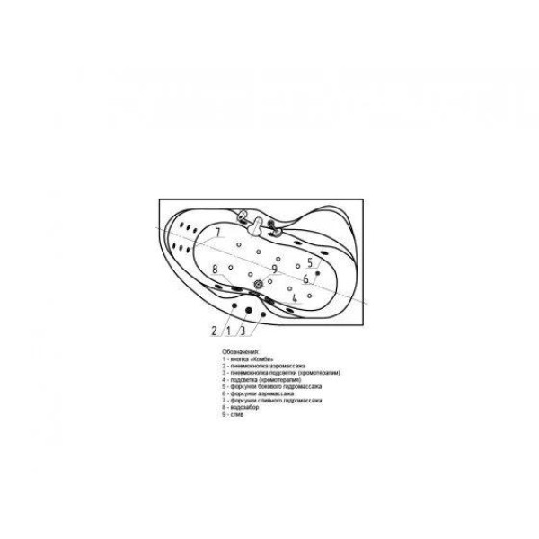 Ванна акриловая Aquatek Вега 170x105 левосторонняя белая (VEG170-0000066)