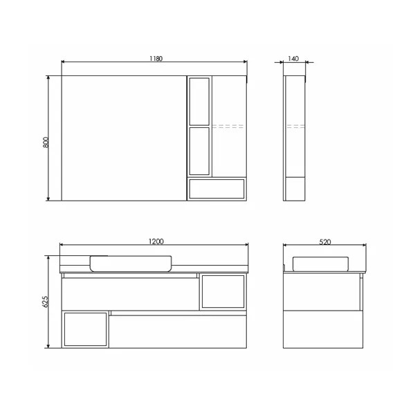 Шкаф зеркальный Comforty Прага 1200x140x800 дуб белый (00004136262) Шкаф зеркальный Comforty Прага 1200x140x800 дуб белый (00004136262)
