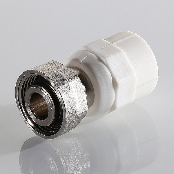 Переход с накидной гайкой PP-R 20*3/4"(18) EK VALTEC (латунь, белый) VTp.708.E.02005 Переход с накидной гайкой PP-R 20*3/4"(18) EK VALTEC (латунь, белый) VTp.708.E.02005