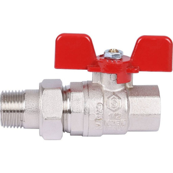 Кран 1/2" шаровый со сгоном Stout (красная бабочка, полнопроходной) (SVB-1007-000015) Кран 1/2" шаровый со сгоном Stout (красная бабочка, полнопроходной) (SVB-1007-000015)