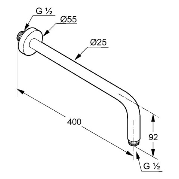 Кронштейн для верхнего душа Kludi хром (6651405-00)