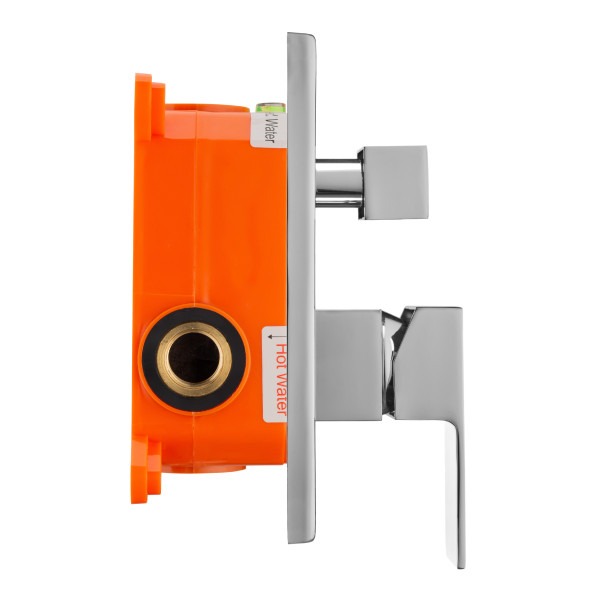 Смеситель для душа встраиваемый Swedbe Platta подключение на 2 выхода в монтажном боксе хром (5519)