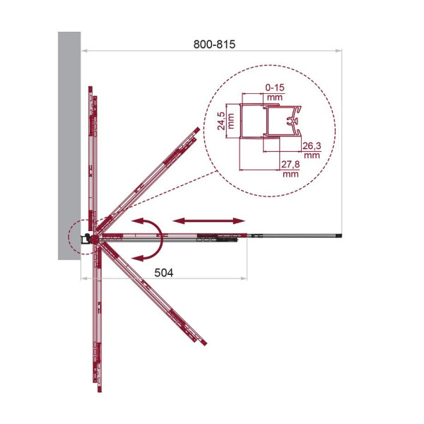 Душевая шторка для ванны BelBagno Luce 80x1450 стекло прозрачное, профиль хром (LUCE-VF-11-80/145-C-Cr)