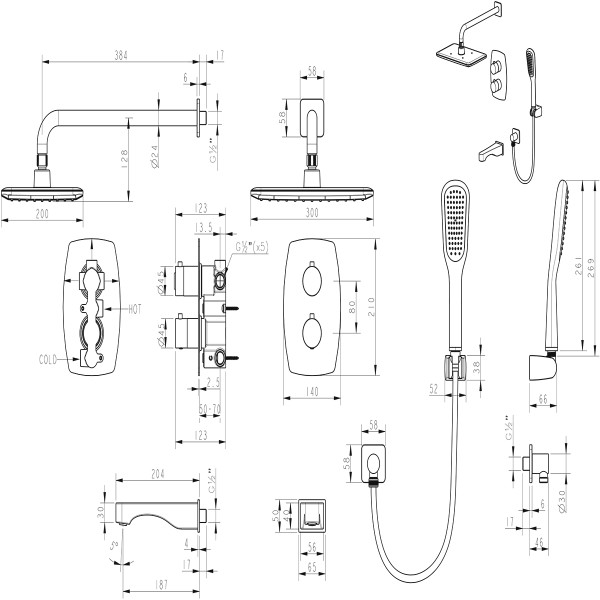 Смеситель для ванны и душа Lemark Ursus встраиваемый черный (LM7242BL) Смеситель для ванны и душа Lemark Ursus встраиваемый черный (LM7242BL)