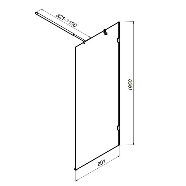 Душевое ограждение AM.PM X-Joy 80x195 стекло прозрачное, профиль хром (W94WI-80-F1-MTE)