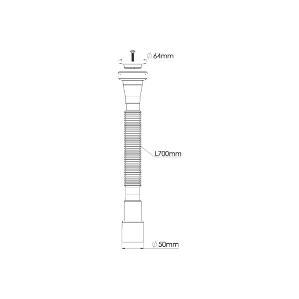 Сифон 32 мм. гофрированный с выпуском 1 1/4"(64 мм.)х40/50 Nova (750 мм.) не разборный (1209) Сифон 32 мм. гофрированный с выпуском 1 1/4"(64 мм.)х40/50 Nova (750 мм.) не разборный (1209)