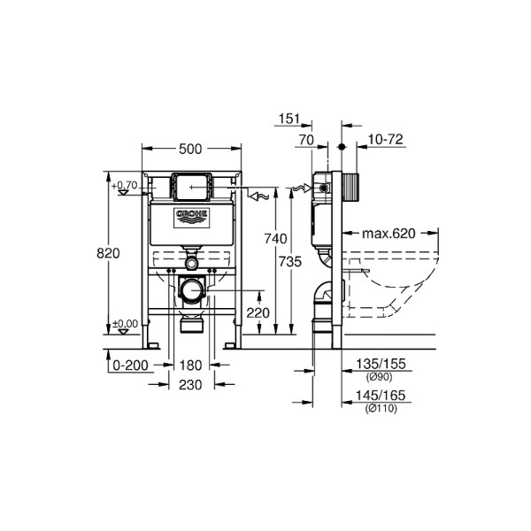 Система инсталляции для унитаза Grohe Rapid SL (38526000)