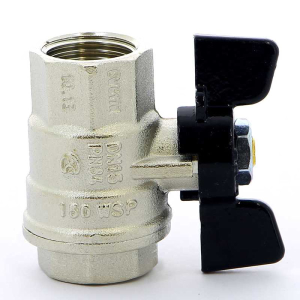 Кран Bugatti 1/2" ВВ шаровый Oregon 302 (черная бабочка) (03020062) Кран Bugatti 1/2" ВВ шаровый Oregon 302 (черная бабочка) (03020062)