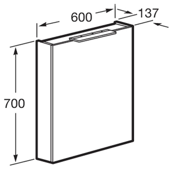 Шкаф зеркальный Roca Oleta 60x13,7x70 белый матовый (857645501)