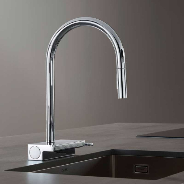 Смеситель для кухни Hansgrohe Aquno Select 170 M81 с вытяжным душем хром (73831000) Смеситель для кухни Hansgrohe Aquno Select 170 M81 с вытяжным душем хром (73831000)