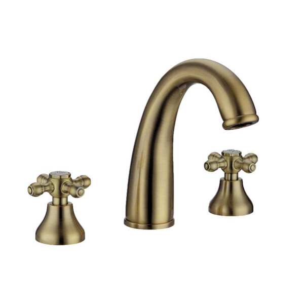 Смеситель для раковины на 3 отверстия Boheme Medici бронзовый (317)